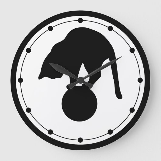 Grande Horloge Ronde Black Cat Wall (Recto)