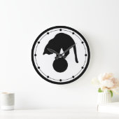 Grande Horloge Ronde Black Cat Wall (Maison)