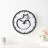 Grande Horloge Ronde Black Cat Wall (Maison)
