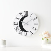 Grande Horloge Ronde Black Crescent Waning Magic Dark Moon Astrology  (Maison)