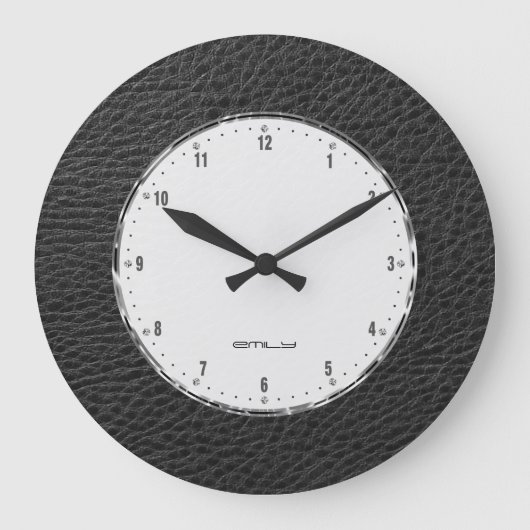 Grande Horloge Ronde Black Faux Leather (Recto)
