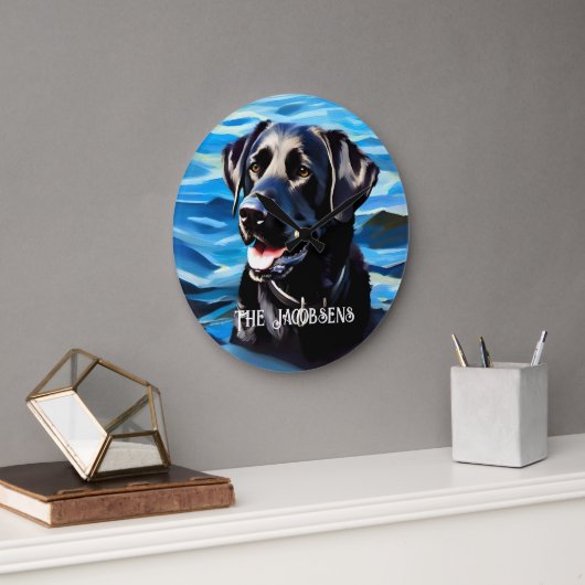 Grande Horloge Ronde Black Lab & Lake (Bureau)