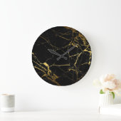 Grande Horloge Ronde Black Marble (Maison)