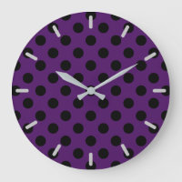 Black polka dots on plum purple