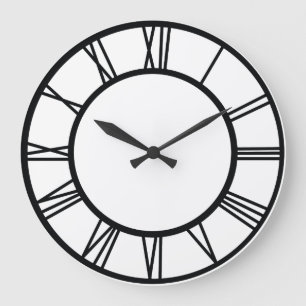 Grande Horloge Ronde Black Roman Numbers