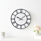 Grande Horloge Ronde Black Roman Numbers (Maison)