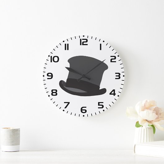 Grande Horloge Ronde Black Top Hat Classic Steampunk Victorian