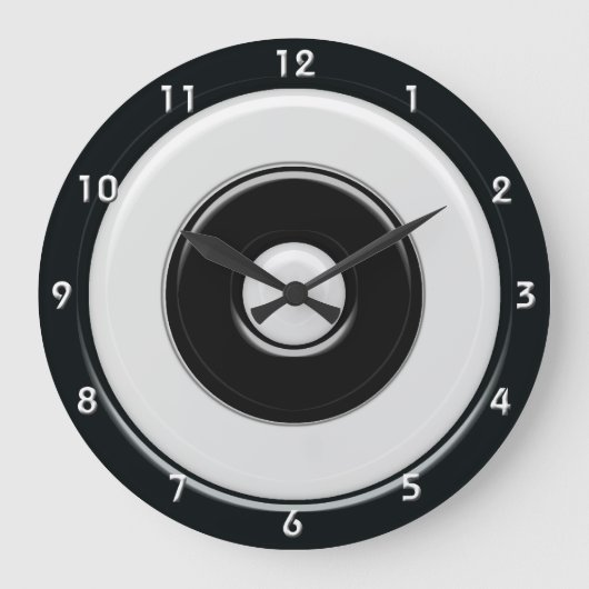 Grande Horloge Ronde Black & White Circles & Bullseye with numbers (Recto)