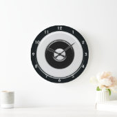 Grande Horloge Ronde Black & White Circles & Bullseye with numbers (Maison)