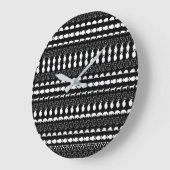 Grande Horloge Ronde Black White Cute Animals Pattern (Angle)