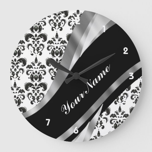 Grande Horloge Ronde Black & white damask (Recto)