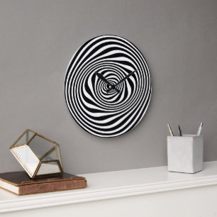 Grande Horloge Ronde Black White Twist Large Clock