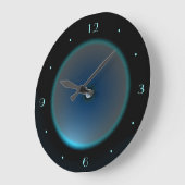 Grande Horloge Ronde Black with Blue/Aqua Face >Wall Clock (Angle)