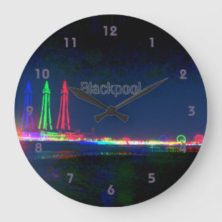 Grande Horloge Ronde Blackpool Beach Lights la nuit,