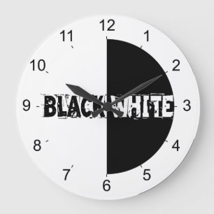 Grande Horloge Ronde Blanc Et Noir
