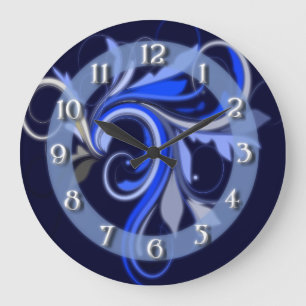 Grande Horloge Ronde Bleu