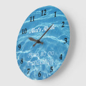 Grande Horloge Ronde Bleu Aquatique Piscine d'eau douce Cool clair (Angle)