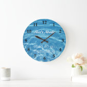 Grande Horloge Ronde Bleu Aquatique Piscine d'eau douce Cool clair (Maison)