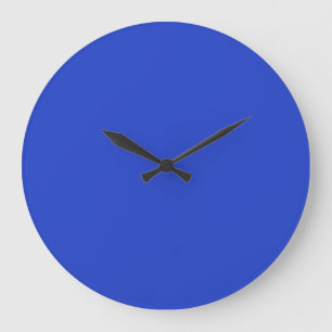 Grande Horloge Ronde Bleu bleu (couleur solide) 