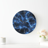 Grande Horloge Ronde Bleu Électrique (Maison)