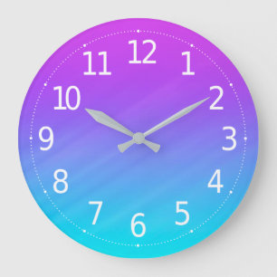 Grande Horloge Ronde Bleu en pastel élégant et le pourpre ombrage