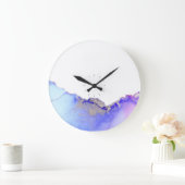 Grande Horloge Ronde Bleu mauve d'Agate  (Maison)