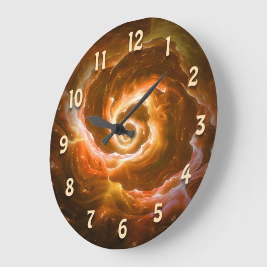 Grande Horloge Ronde Blob Alien en effervescence avec effet lumineux (Angle)