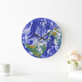 Grande Horloge Ronde Bloc Planet Terre Wall (Maison)