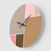 Grande Horloge Ronde Blocs de couleurs de coquillage (Angle)