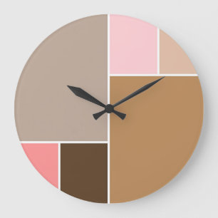 Grande Horloge Ronde Blocs de couleurs de coquillage