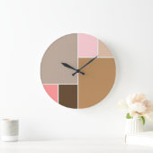 Grande Horloge Ronde Blocs de couleurs de coquillage (Maison)