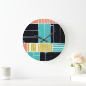 Grande Horloge Ronde Blocs géométriques (Maison)