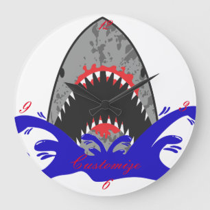 Grande Horloge Ronde Bloody Shark Jaws Thunder_Cove
