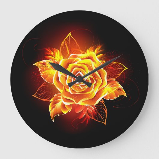 Grande Horloge Ronde Blooming Fire Rose (Recto)