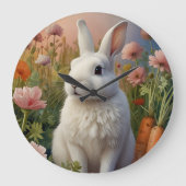 Grande Horloge Ronde Blossom Bunny & Carrot Patch Clock  (Recto)