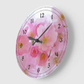 Grande Horloge Ronde Blossoms de Pastel Pink (Angle)