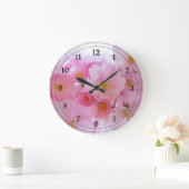 Grande Horloge Ronde Blossoms de Pastel Pink (Maison)