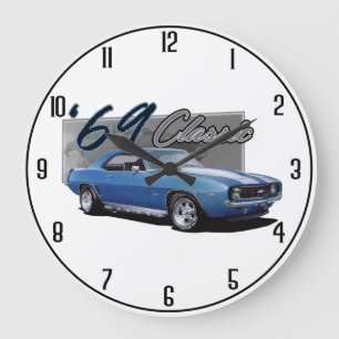 Grande Horloge Ronde Blue 1960s Classic Muscle Car