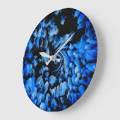 Grande Horloge Ronde blue and black abstract (Angle)