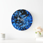 Grande Horloge Ronde blue and black abstract (Maison)