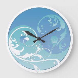 Grande Horloge Ronde Blue and Green Yin & Yang