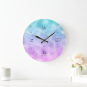 Grande Horloge Ronde Blue and purple ombre shimmering texture backgroun (Maison)