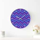 Grande Horloge Ronde Blue and purple zigzag (Maison)