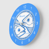 Grande Horloge Ronde Blue and White Horoscope Zodiac Sign Pisces (Angle)