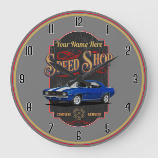 Grande Horloge Ronde Blue Camaro