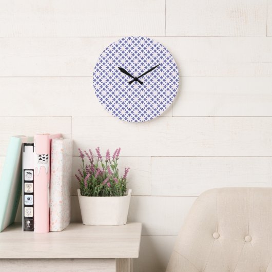 Grande Horloge Ronde Blue Cross Pendant Pattern (Salle de lecture)