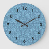 Grande Horloge Ronde Blue Damask Pattern (Recto)