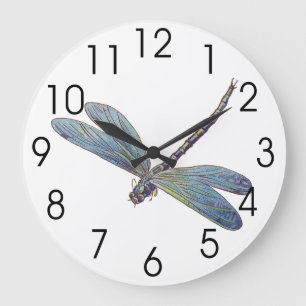 Grande Horloge Ronde Blue Dragonfly
