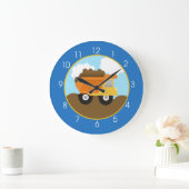 Grande Horloge Ronde Blue Dump Truck (Maison)