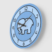 Grande Horloge Ronde Blue Elephant Clock for Boys Bedroom (Angle)